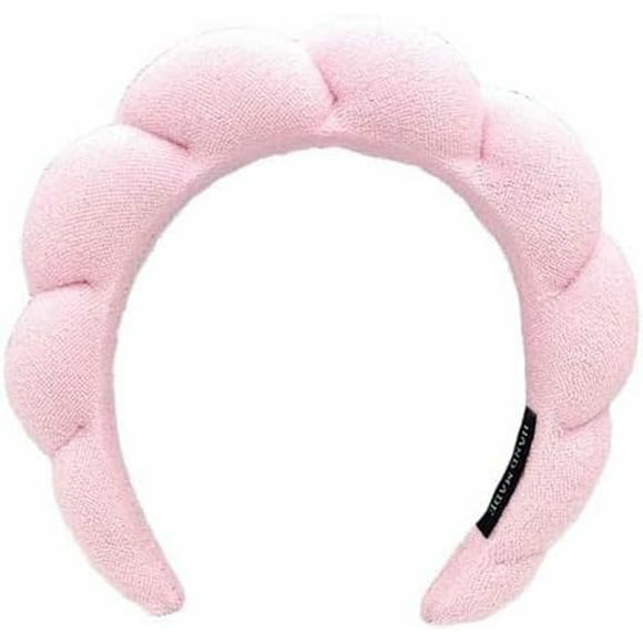 Pink Mimi and Co Spa Headband, Versed Headband Sponge Terry Cloth Headband, Blue/Pink Extra Wide Spa Headbands for Face Washing, Makeup, Skincare, Cosmetic Headband Women Girls