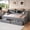 Gray, variant on Euroco Wood Twin to King Size Captain Bed with Trundle and Drawers, Storage Platform Bed with Bookcase and USB Charging Station, White