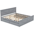 thumbnail image 4 of King Size Platform Bed with 4 Storage Drawers and Support Legs, Wood Bed Frame with Support Slats, 4 of 7