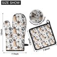 thumbnail image 6 of Pug and Footprints Kitchen Oven Mitt and Pot Holder Sets 2 Pcs for Baking, Cooking and Grilling, Heat Resistant Up To 392 °F, 6 of 7
