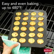 GoodCook PRO Nonstick Steel Mini Muffin Pan , 24 Cup, Gray