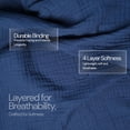 thumbnail image 2 of King 100% Cotton 4 Layered Blanket [Navy Blue], 2 of 15