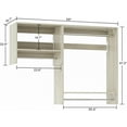 thumbnail image 6 of Homieasy 60” Closet System, 5FT Walk in Wood Clothing Rack with 3 Hanging Rods and 2 Shelves, Cut Be Cut to Fit, White Oak, 6 of 6