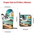 thumbnail image 3 of Tropical Beach Palms Print Oven Mitts and Pot Holders Sets 4 Piece Set Kitchen Women Men Cooking Baking Microwave Heat Resistant, 3 of 6