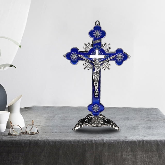 Estatuilla de Crucifijo Hugo aleación Durable Cristo decoración hogar adornos religiosos
