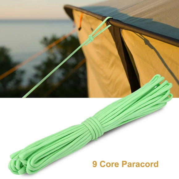 Cordón luminoso de Paracord, cordón de 9 núcleos para supervivencia al aire libre, cuerda de paracaídas que brilla en la oscuridad, verde YUNYI BRAND Deportes