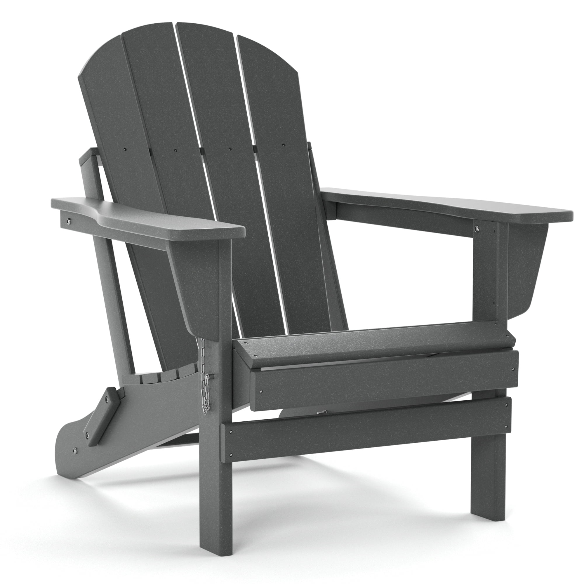KINGYES HDPE Adirondack Chair White Classic All-Weather Outdoor Patio Adirondack Chair 