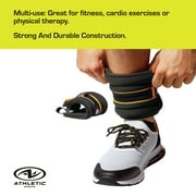 Athletic Works 5lb Pair Ankle & Wrist Weights (2pcs, Each One is 2.5LBS), Adjustable Strap