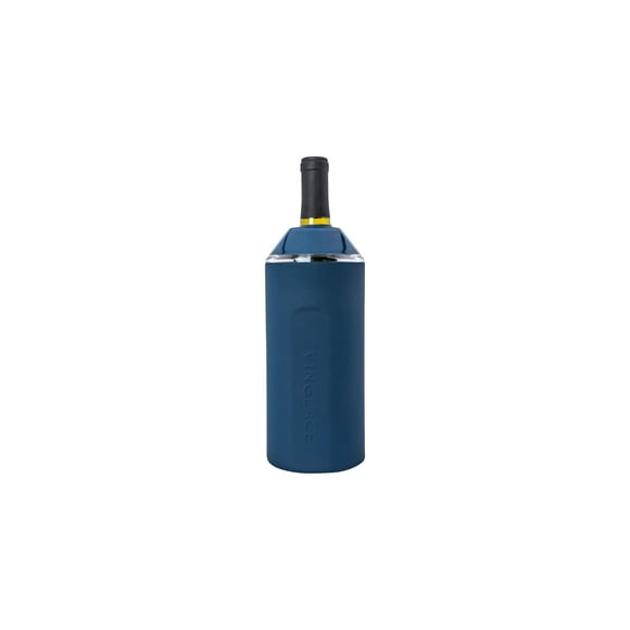 Enfriador portátil para botellas de vino Vinglacé de acero inoxidable color azul marino