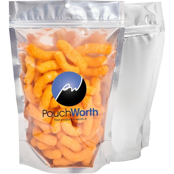 100 Pack 7.5x 11.5 Inch Smell Proof Mylar Bags for Food Storage Resealable with Clear Window Aluminum Foil Packaging Stand Up Ziplock Bags