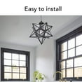 thumbnail image 4 of LED Ceiling Light, Moravian Star Modern Pendant Light Fixture with 12W 3 Color Temperature E26 Bulb, Eye Friendly, White, Warm and Neutral Light Adjustable for Bedroom Kitchen, 4 of 7