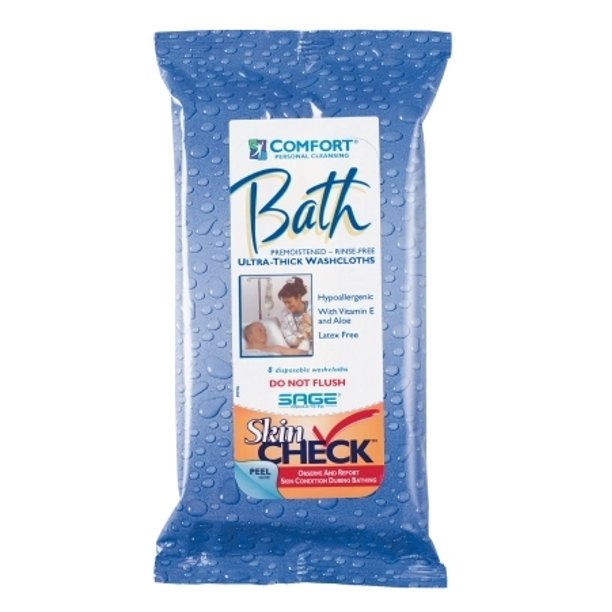 Sage Products Comfort Bath Cleansing Washcloths, HeavyweightPack of 8