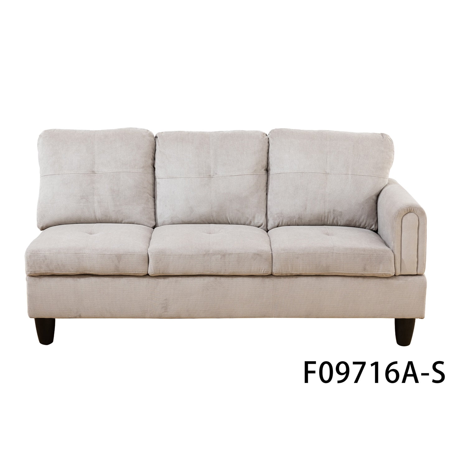 Hommoo L Shaped Couch Set Sectional Sofa Set, Corduroy Living Room Furniture Sets, 4-Seat Couches and Sofa Set for Home, Apartment, Dorm, Grey White(No Ottoman)