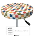 thumbnail image 4 of Balery Floral Checkerboard Fundas de asiento para taburete de bar redondo de tela de terciopelo ajustables que protegen de arañazos y manchas para sillas de 14 a 17 pulgadas.-12 inch, 4 of 7