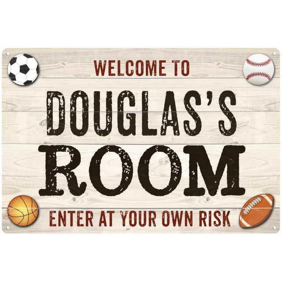 DOUGLAS'S Room Kids Bedroom Sign Boy's 8x12 Metal 208120090361