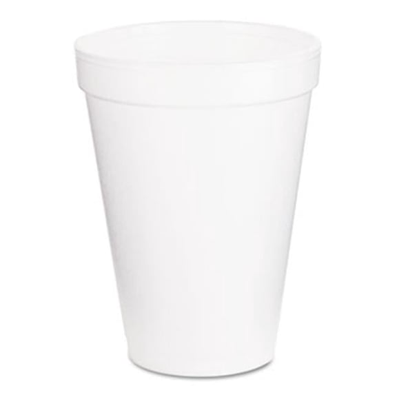 Drink Foam Cups- 12 oz- White- 1000/Carton