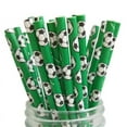 thumbnail image 4 of Pajitas desechables biodegradables para fiesta de fútbol, pajitas de papel para beber de 25/50/100 piezas, decoraciones para fiestas temáticas de fútbol, 4 of 4
