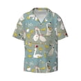 thumbnail image 3 of Goofa Cute Farm Birds Printed Men's Casual Short-sleeved Shirt,Lightweight Breathable Button-down,Summer Casual men's top,Versatile Fashion shirt-XX-Large, 3 of 7