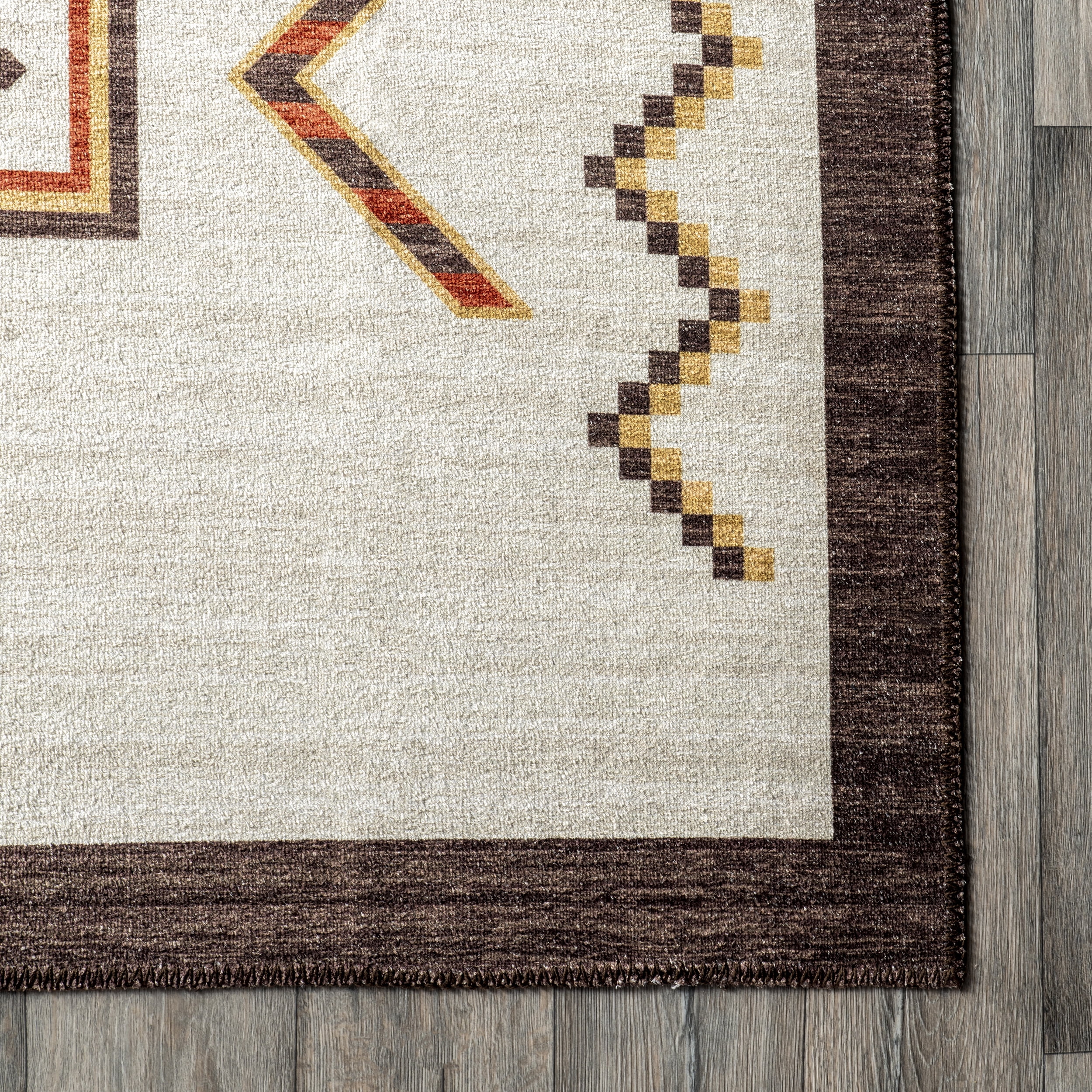 nuLOOM Colbie Tribal Machine Washable Area Rug, 7' x 9', Ivory