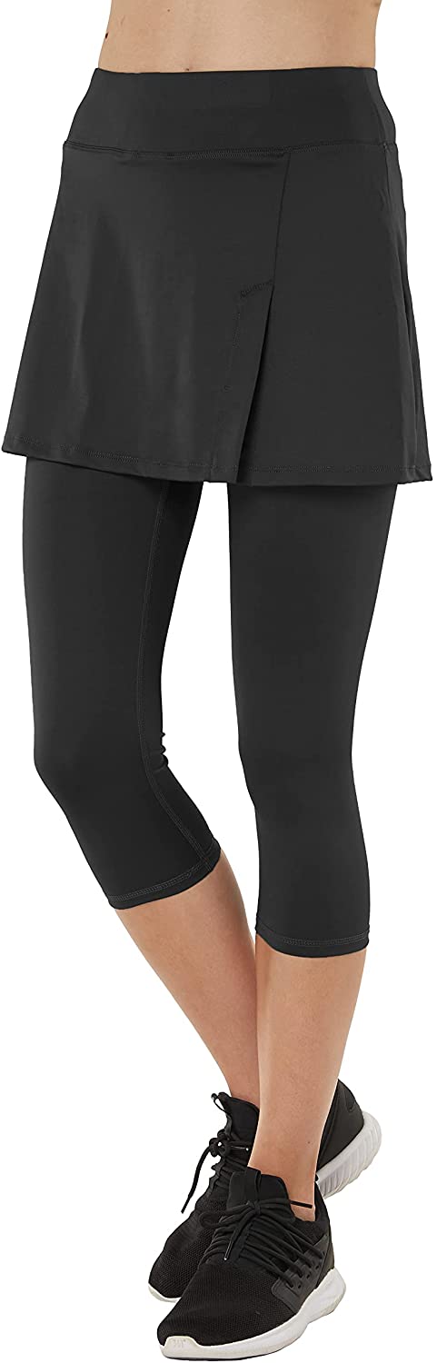 Women Capri Leggings with Skirt 