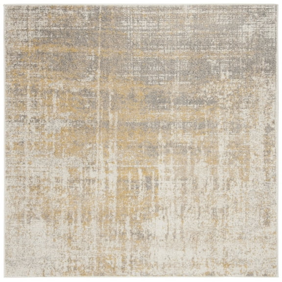 SAFAVIEH Adirondack Boniface Overdyed Area Rug, Cream/Gold, 4' x 4' Square