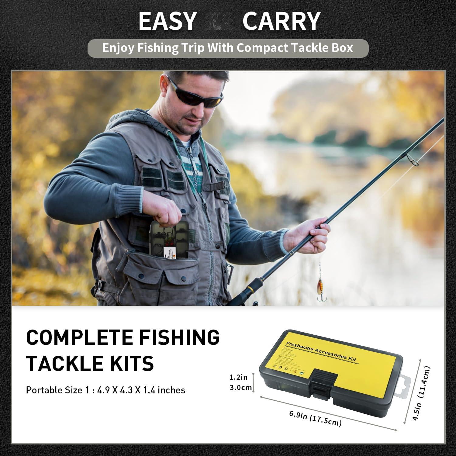 Fishing Lures Accessories Kit With Tackle Box  Hooks Minnow Crankbait Frog Popper Lure Worm Spoon Spinner Bait For Bass Crappie Gear Freshwater Equipment Gifts Men
