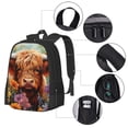 thumbnail image 4 of Daiia Countryside Colorful Floral Cow Backpack for Men and Women -Durable Backpack Large Capacity, Water-Resistant Bag with Adjustable Straps and Laptop Compartment, 4 of 9