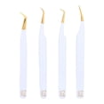 thumbnail image 1 of M LASH Eyelash Extension Tweezers (Set of 4) - Professional & Precision Lash Tweezers for Eyelash Extensions - Japanese Steel, Diamond Grip, Fiber Tip V3 (, 1 of 4