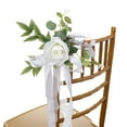 thumbnail image 4 of Aisle Back Flower, Artificial Rose Flower Aisle Pew Floral for Wedding Banquet Decorion White, 4 of 8