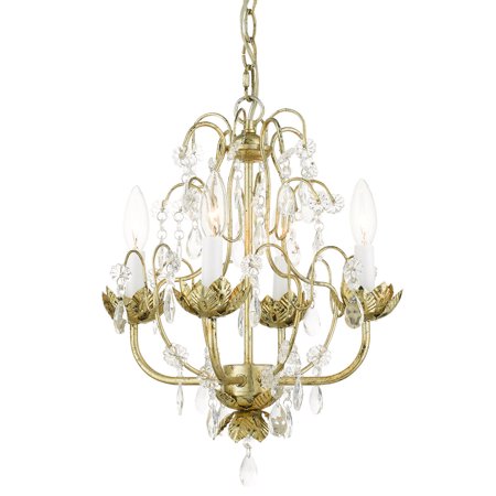 

Livex Lighting 8193 Acanthus 4 Light 14 Wide Crystal Chandelier - Gold