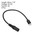thumbnail image 2 of Unique Bargains 7.9' Micro USB to DC Extension Cable Male to Female Extension Power Cords for Fans LED Strips Black 4 Pack, 2 of 4