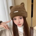thumbnail image 5 of Winter Cute Cat Ear Plush Hat Warm Beanie Winter Pullover For Women Girl, 5 of 5