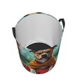 thumbnail image 2 of KLL Meditating French Bulldog Waterproof Foldable Laundry Hamper Bucket with Handles for Storage Bin,Kids Room,Home Organizer (Medium ), 2 of 7