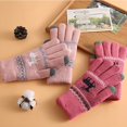 thumbnail image 4 of Snowflake Printing Gloves Phone Touch Screen Knitted Gloves Winter Thick Keep Warm Gloves Elks Xmas Mittens Full finger Gloves, 4 of 4