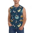 thumbnail image 1 of Fotbe Space Sleeping Panda Men's Camiseta sin Mangas Estampada para Hombres, Playera Casual para Gimnasio, Entrenamiento, Playa-Large, 1 of 7