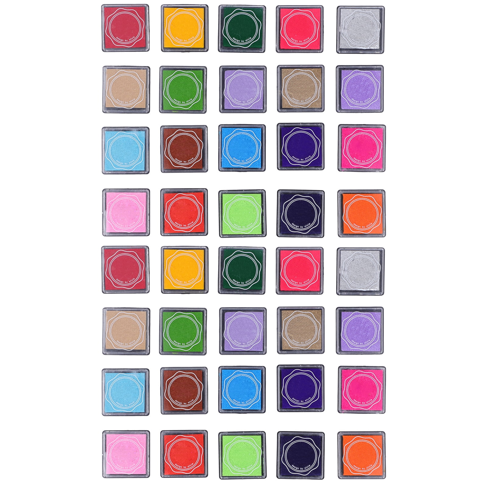 BOKYAN 2 Box Stamp Pad 40 Pcs 20 Colors Non-Toxic Washable Finger Ink Pads for Kids Arts Crafts HandMade DIY Card Making Scrapbooking Supplies (8.27 inches / 21 cm)
