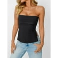 thumbnail image 4 of Going Out Tube Tops for Women 2025 Trendy Summer Off Shoulder Backless Cute Shirts Vacation Black XS, 4 of 8