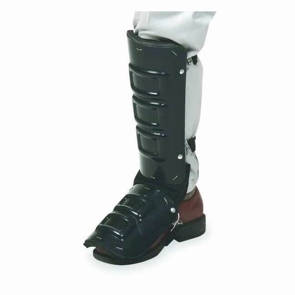 Unisex Shin Guard, Plastic, Straps Attachment, 20 in Length, Black, Universal