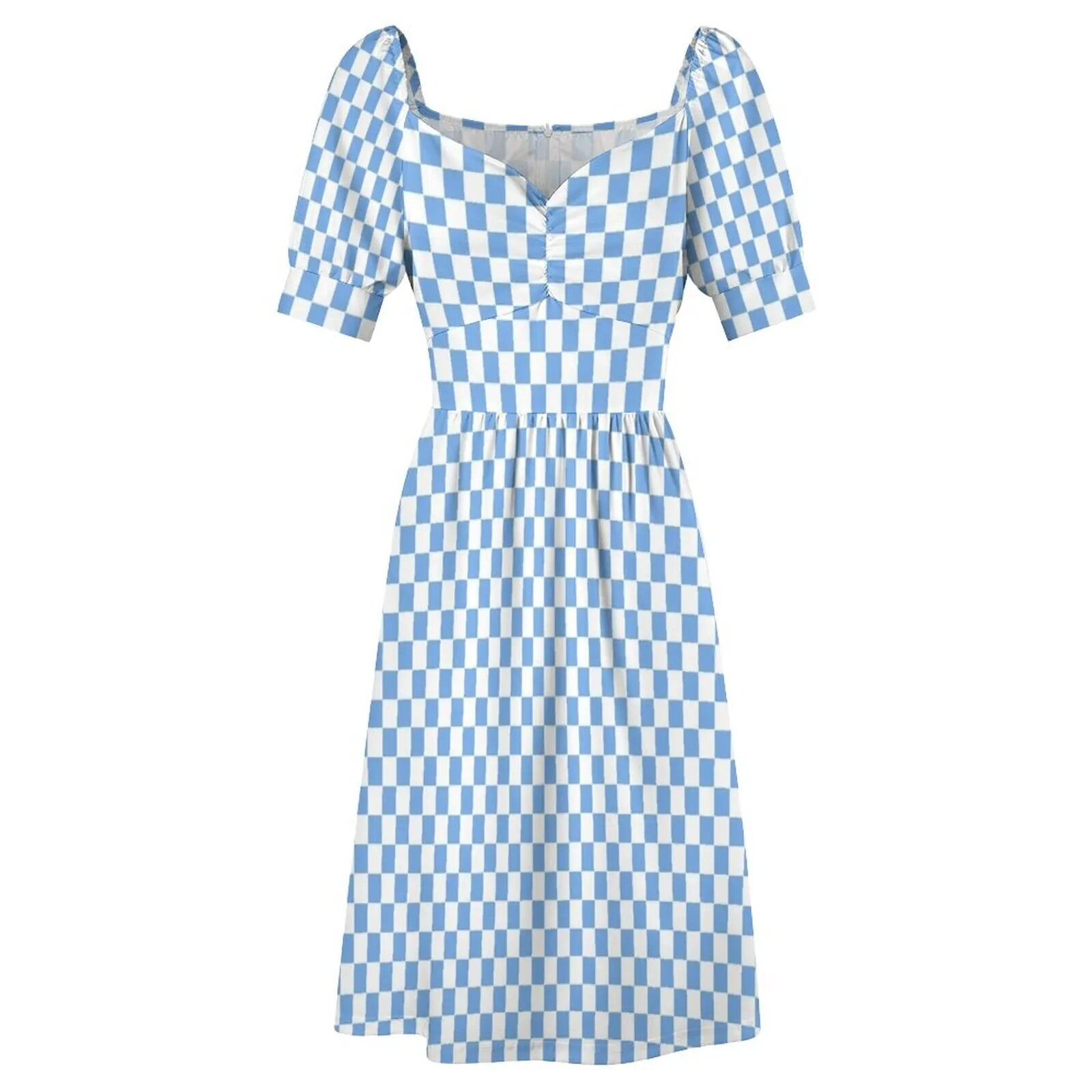 blue checkerboard dress Heidi Blue Tartan Smocked Dress main image 0