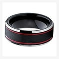 thumbnail image 2 of Silly Kings Jewelry 8mm Tungsten Wedding Band Red and Black Tungsten Ring Tungsten Carbide Ring Brushed (9.5), 2 of 3