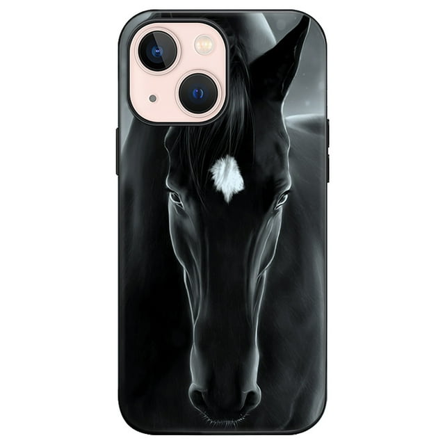 Stylish Black Horse Pattern Print Phone Case - Perfect Gift for Birthdays, Easter, Boys & Girlfriends!