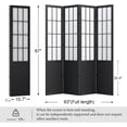 thumbnail image 5 of 5.6FT Room Divider and Folding Portable Partition Screen, Chinese Japanese Shoji Style for Room Separation - 4 Panel (Black), 5 of 18