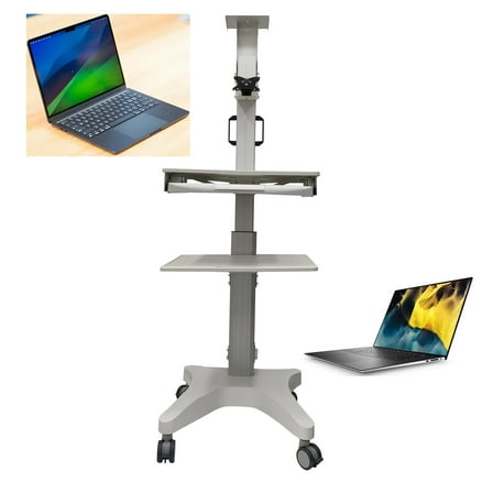 Computer Cart Mobile Workstation 17-32IN Monitor Aluminum Alloy Office Hospital