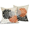 thumbnail image 2 of Halloween Decorations Pillow Covers 18x18 Inch Black Orange Dahlia Decorative Pillows Farmhouse Fall Decor for Sofa Couch Bed Autumn Flower Linen Square Cushion Case,Set of 2,22_0609002, 2 of 6