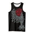 thumbnail image 4 of BUWTTED Men Tank Tops Print Sleeveless Shirt Retro Graphic Muscle Casual Athletic Workout Vest Red Shirt L, 4 of 4