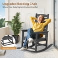 thumbnail image 2 of SERWALL Oversized Outdoor Rocking Chair Set of 2 with Footrest for Adults, HDPE All Weather Patio Rocker for Porch, Garden, Lawn, Grey, 2 of 9