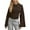 Brown, variant on ManxiVoo Women's Statement Top with Fitted Waist and Flutter Sleeves Feminine Silhouette Long Sleeve XS Size White