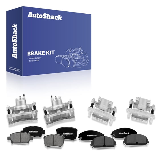 AutoShack Front & Rear Brake Calipers   Ceramic Brake Pads Replacement for 2013 Chrysler 200 12-PC Kit