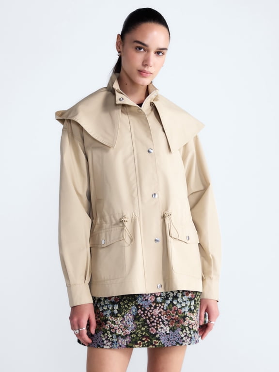 Women's and Women's Plus Cinched Utility Jacket with Hood, Sizes XS-4X