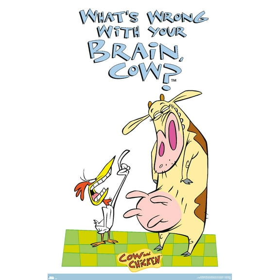 Cow and Chicken - Brain Wall Poster, 22.375" x 34"